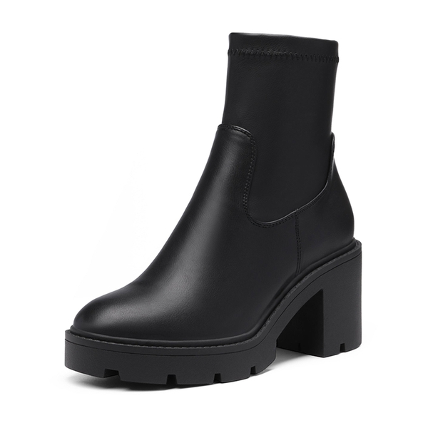 Lug sole store chunky heel boots